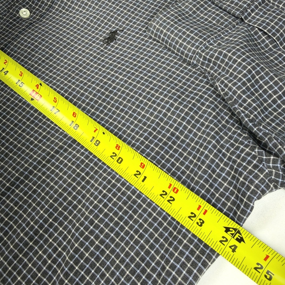 Polo Ralph Lauren Button Down Men M Grey Blue Grid Lowell Sport L/S Vintage - Picture 5 of 9